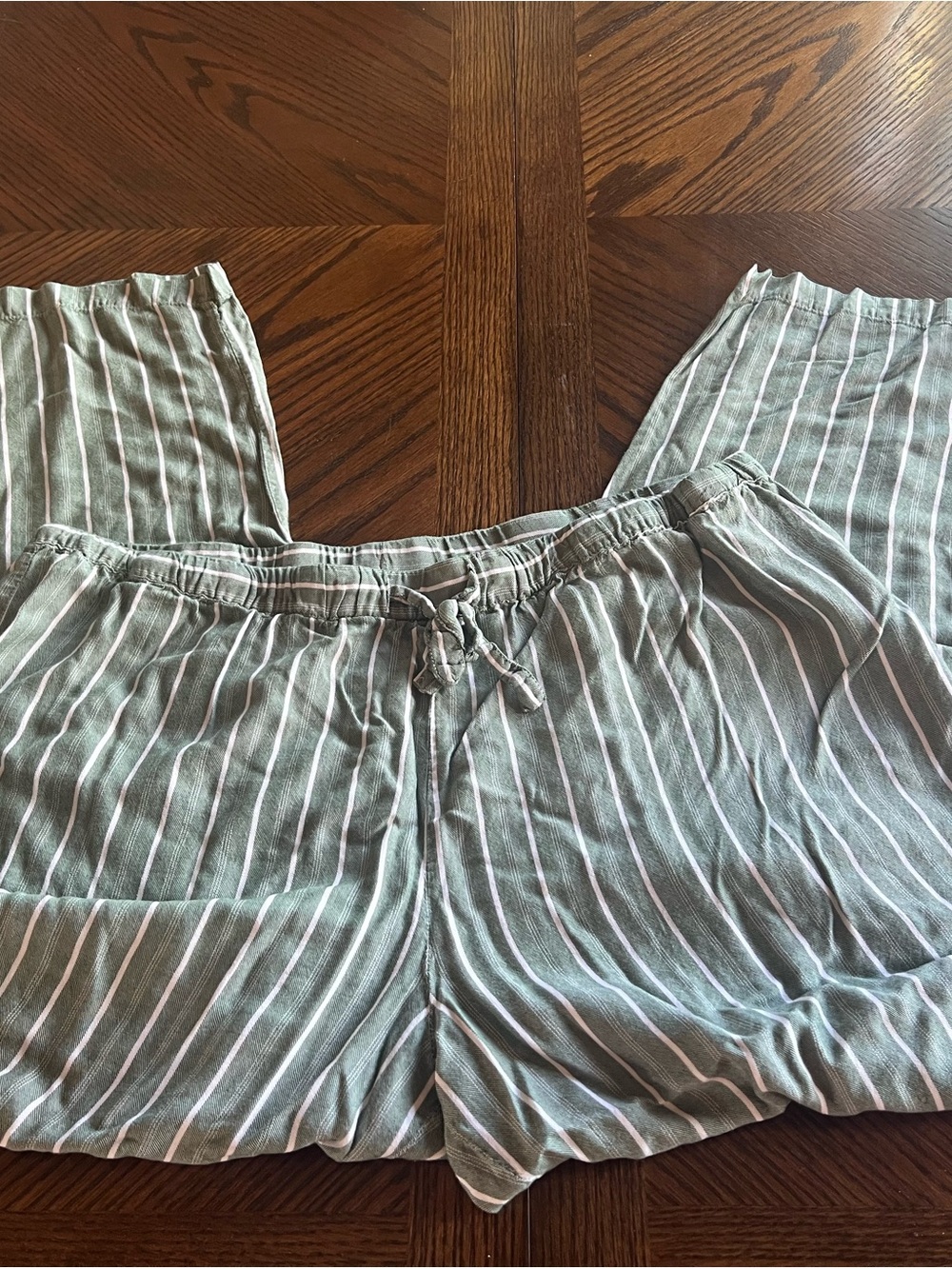 Women’s Cozy Earth Soft Woven Striped Green Pajama Pants